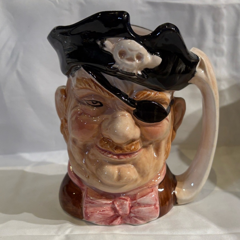Vintage Pirate Captain Character Ceramic Toby Jug Mug - 5"